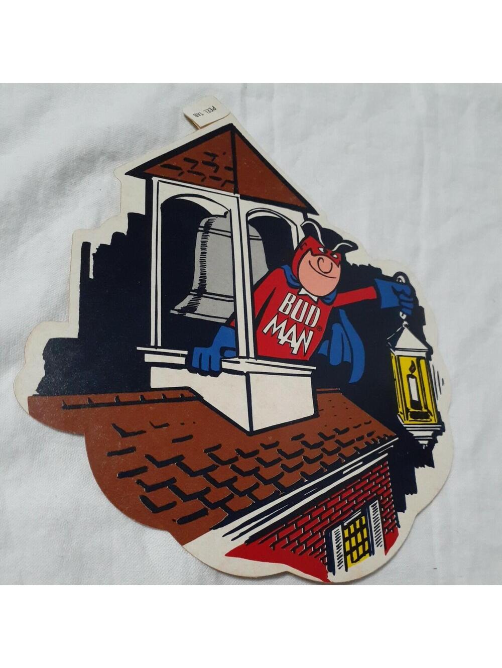 Budweiser Bud-man Paul Revere One by Land Two by Sea Decal Sticker 1976 6 x 6